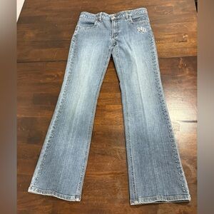 2006 Harley Davidson Embroidered HD Denim Jeans w/ Studded Sides Women’s Size 6